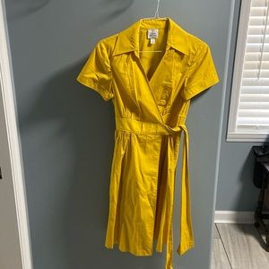 Fun yellow wrap dress! Size 10